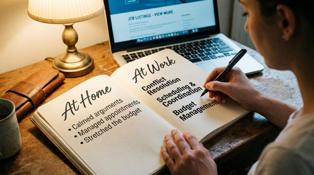 notebook-translating-parenting-skills-into-workplace-language-career-change