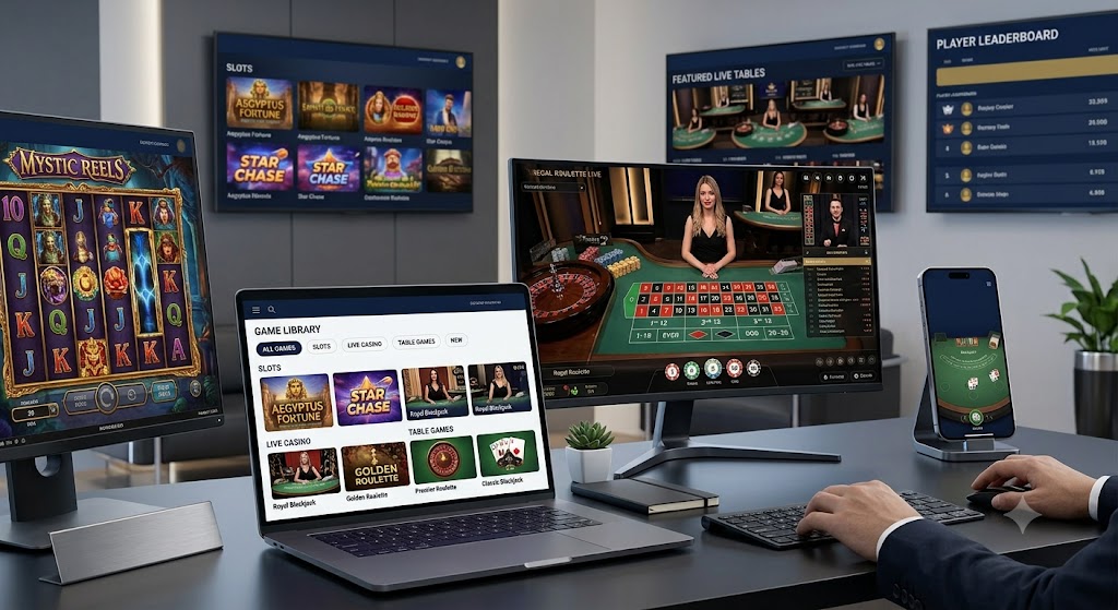modern-gaming-interface-on-multiple-screens-featuring-slot-games