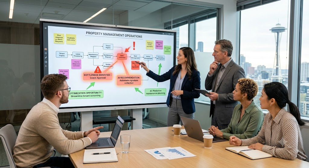 business-team-analysing-workflow-charts-on-a-large-digital-screen