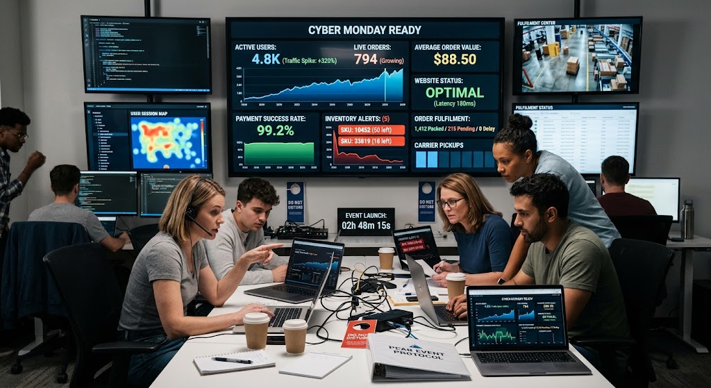 business-team-monitoring-website-performance-and-operational-systems-before-a-sales-campaign