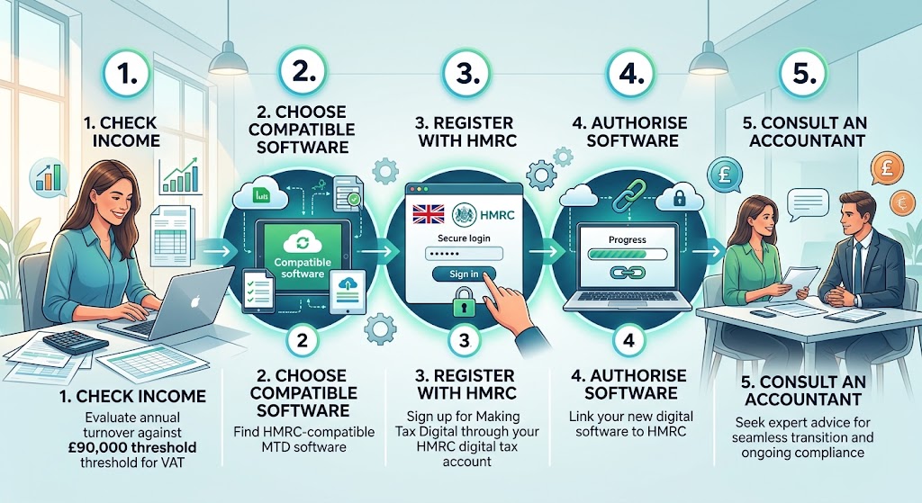 five-step-business-finance-visual-showing-preparing-for-mtd